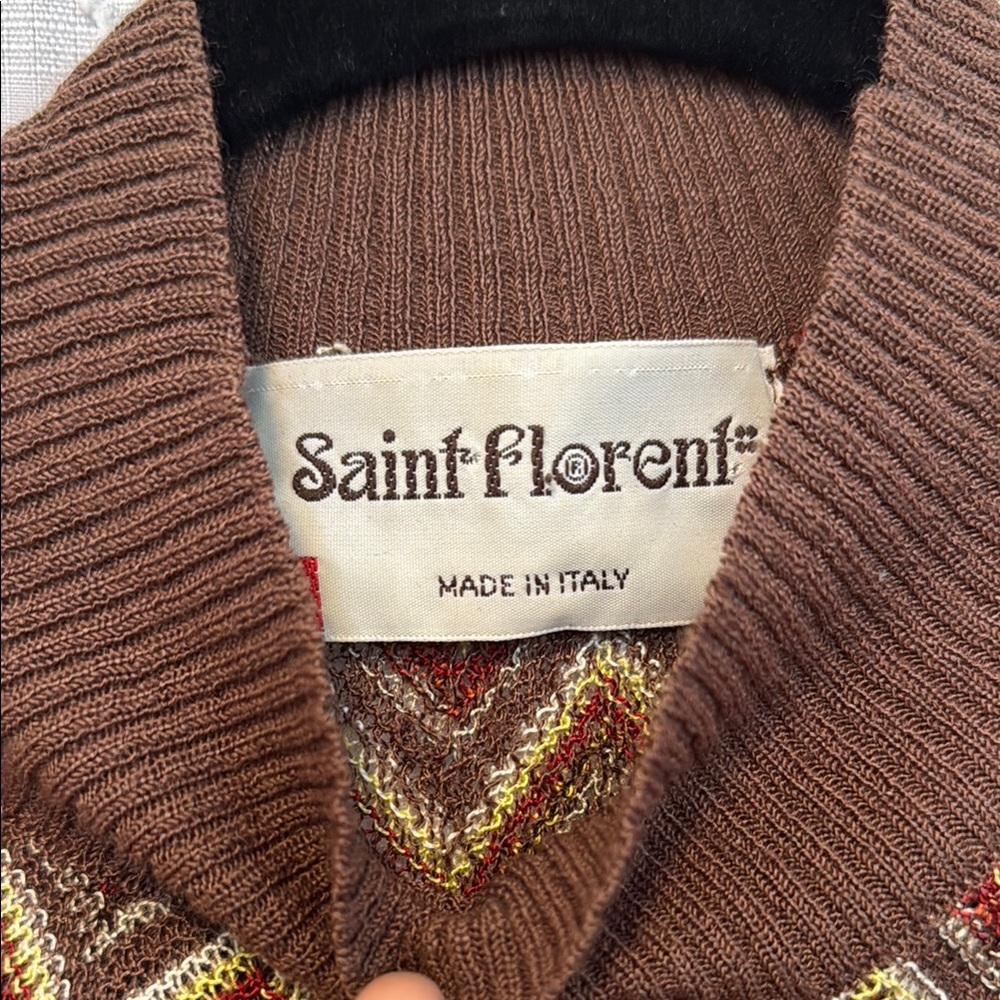 Vintage Saint Florent Chevron Pattern Sleeveless Top - Picture 2 of 6